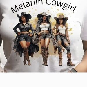 Melanin Cowgirl Graphic White T-Shirt